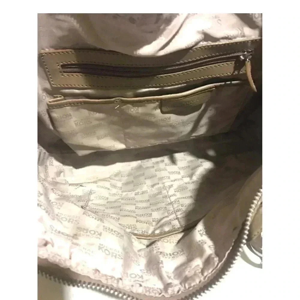 Michael kors beige leather satchel handbag - Picture 6 of 10